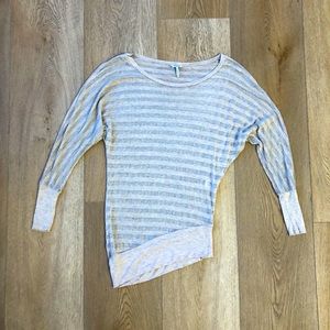 Splendid sheer, striped long sleeve shirt